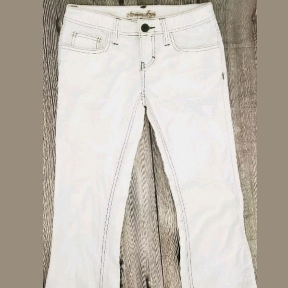 American Eagle Size 0 Cream Cord Boot Cut Pants - Picture 2 of 5